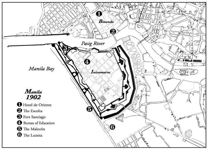 Manila map 1902 for Sugar Sun steamy historical romance series by author Jennifer Hallock. Serious history. Serious sex. Happily ever after.