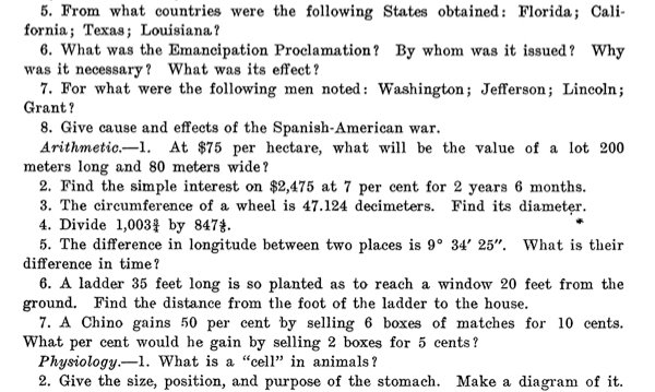 1904 Pensionado Exam Sample