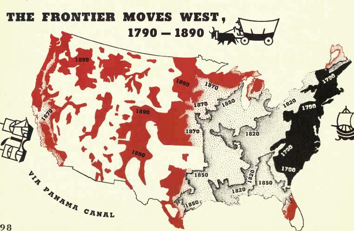 Out-of-copyright map of the American frontier.