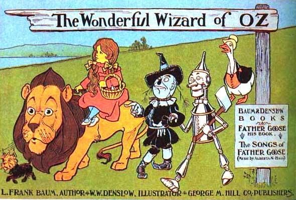 1900 poster advertising L. Frank Baum's Wonderful Wizard of Oz, courtesy of [Wikimedia Commons].
