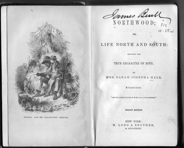 Frontispiece of the second edition of Northwood: Life North and South by Sarah Josepha Hale, courtesy of Wikimedia Commons.