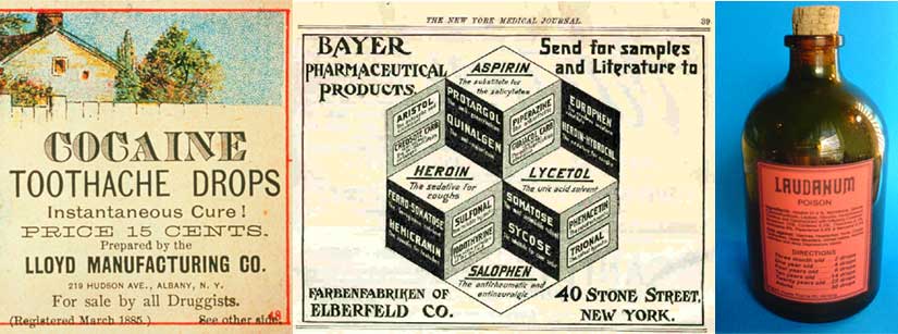 A smattering of Edwardian remedies, courtesy of The Telegraph, ProCon.org, and Wikimedia Commons.