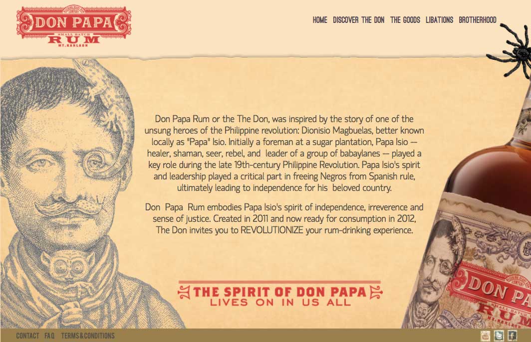 Papa Isio might be dismayed to know that his anti-mercantile legacy has been turned into commercial gold. He is now given credit for a new, posh brand of Don Papa rum.
