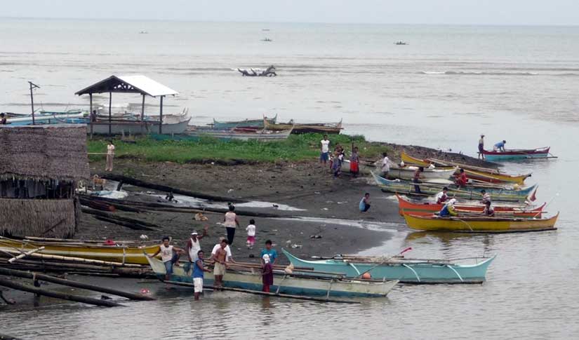 Fishermen in Balangiga Samar where Army Ninth Infantry was attacked during war between Philippines and America in Gilded Age