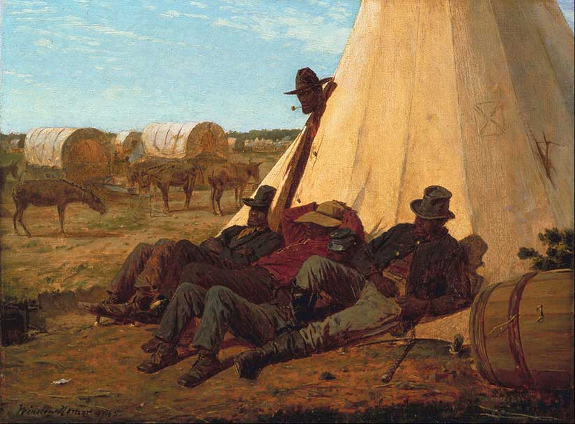 Sibley tents pictured by Winslow Homer used by Ninth Infantry American army in war against Philippines in Gilded Age