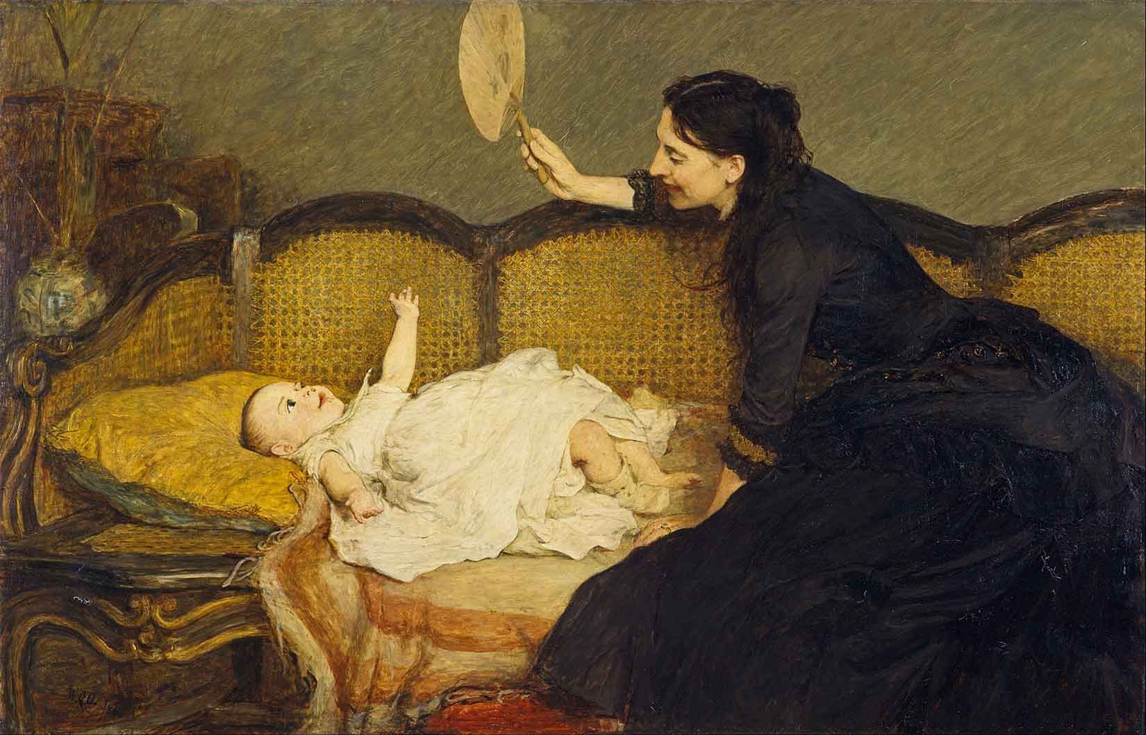 Master-Baby-painting-mother-fanning-infant