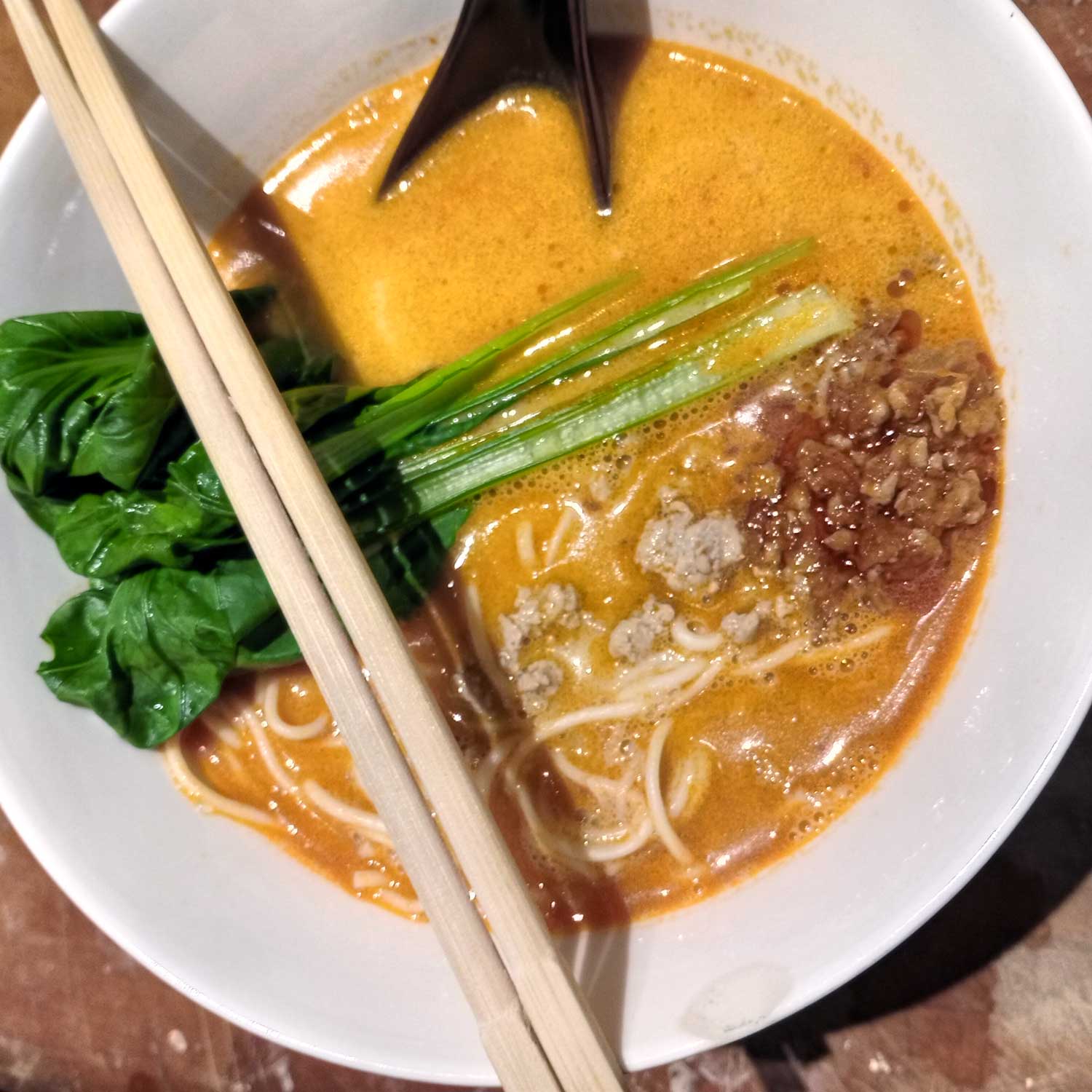 Photo of my tantanmen ramen soup.